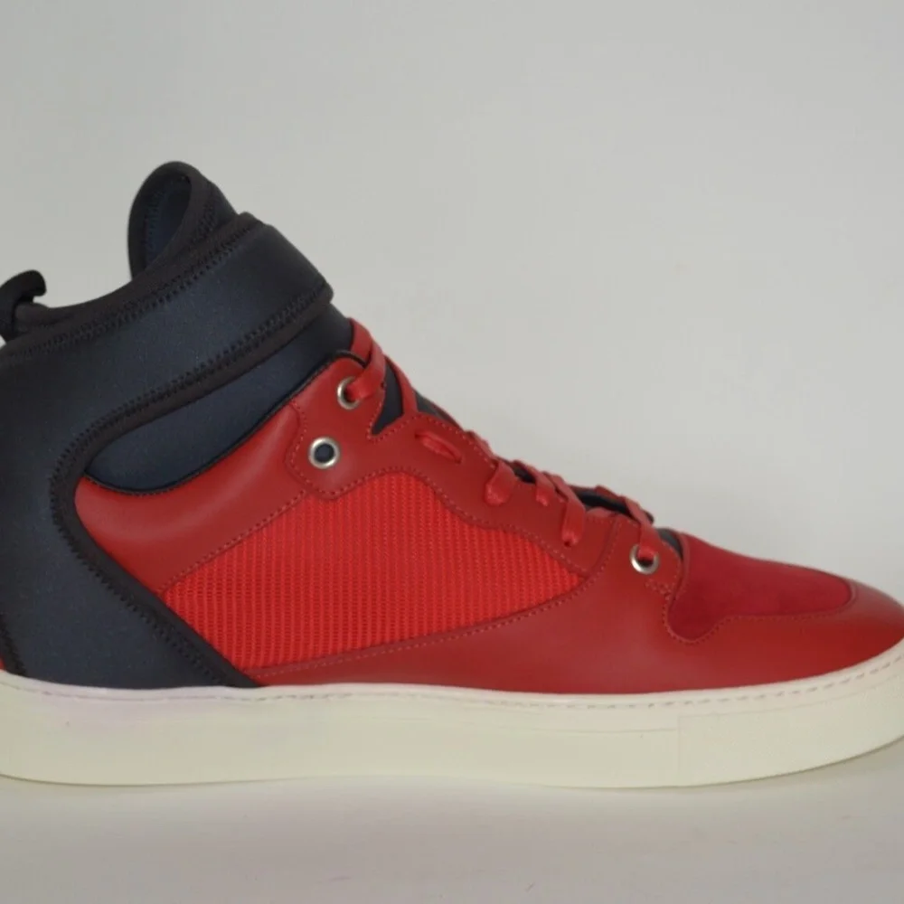 NWT BALENCIAGA MENS NEOPRENE STRAP HITOP LEATHER SNEAKERS - Picture 5 of 10